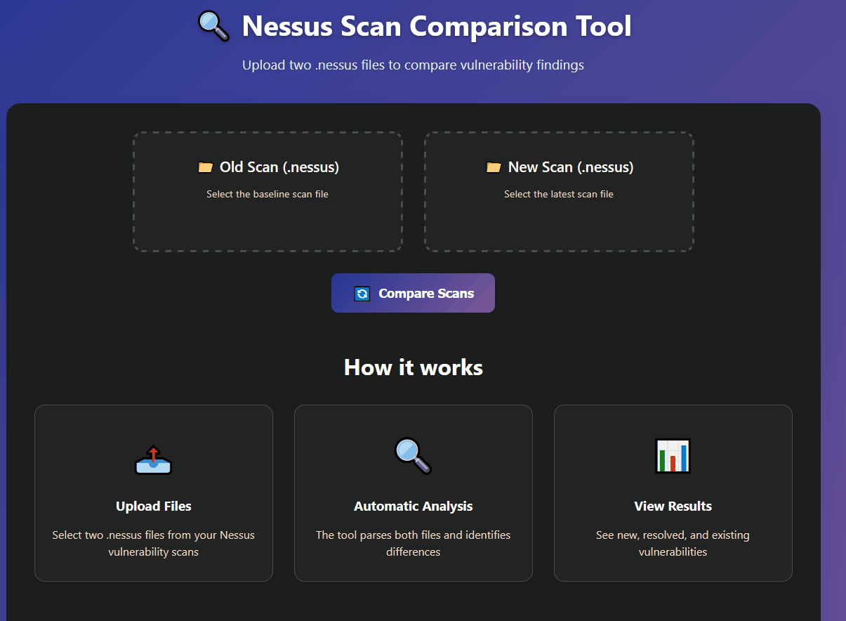 Nessus Scan Comparison Tool Preview